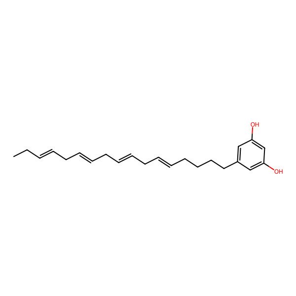 2D Structure of 5-((5Z,8Z,11Z,14Z)-heptadeca-5,8,11,14-tetraen-1-yl)resorcinol