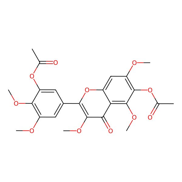 2D Structure of [5-(6-Acetyloxy-3,5,7-trimethoxy-4-oxochromen-2-yl)-2,3-dimethoxyphenyl] acetate