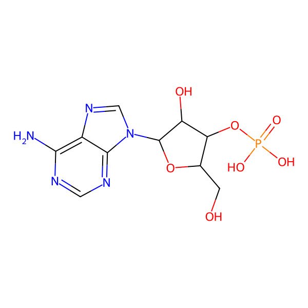 2D Structure of [5-(6-Aminopurin-9-yl)-4-hydroxy-2-(hydroxymethyl)oxolan-3-yl] dihydrogen phosphate
