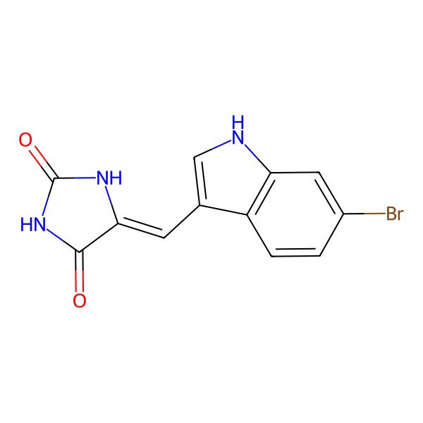 2D Structure of 5-[(6-bromo-1H-indol-3-yl)methylidene]imidazolidine-2,4-dione