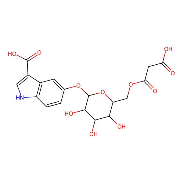2D Structure of 5-(6-O-malonyl-beta-D-glucosyloxy)-indole-3-carboxylic acid
