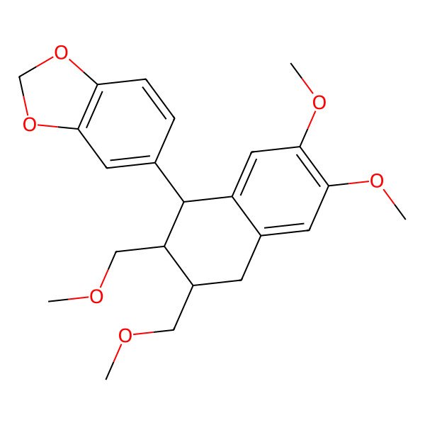 2D Structure of 5-[6,7-Dimethoxy-2,3-bis(methoxymethyl)-1,2,3,4-tetrahydronaphthalen-1-yl]-1,3-benzodioxole
