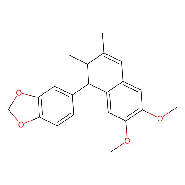 2D Structure of 5-(6,7-Dimethoxy-2,3-dimethyl-1,2-dihydronaphthalen-1-yl)-1,3-benzodioxole