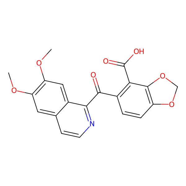 2D Structure of 5-(6,7-dimethoxyisoquinoline-1-carbonyl)-2H-1,3-benzodioxole-4-carboxylic acid