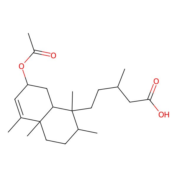 2D Structure of 5-(7-Acetyloxy-1,2,4a,5-tetramethyl-2,3,4,7,8,8a-hexahydronaphthalen-1-yl)-3-methylpentanoic acid