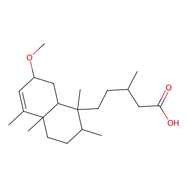 2D Structure of 5-(7-Methoxy-1,2,4a,5-tetramethyl-2,3,4,7,8,8a-hexahydronaphthalen-1-yl)-3-methylpentanoic acid