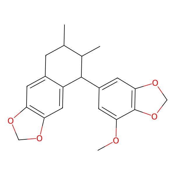 2D Structure of 5-(7-Methoxy-1,3-benzodioxol-5-yl)-6,7-dimethyl-5,6,7,8-tetrahydrobenzo[f][1,3]benzodioxole
