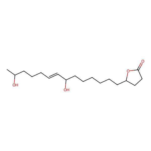 2D Structure of 5-(7,13-Dihydroxytetradec-8-enyl)oxolan-2-one
