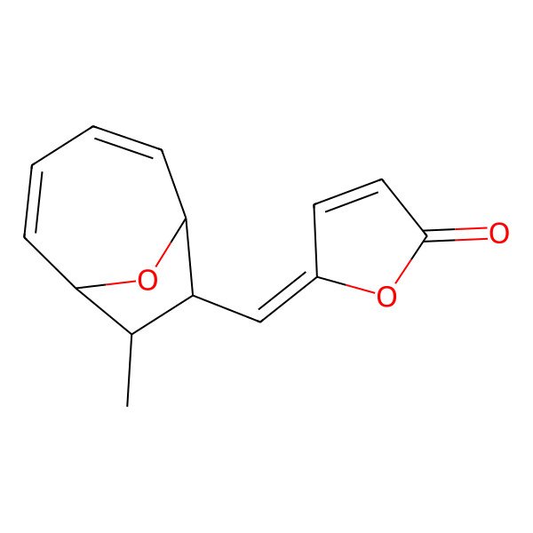 2D Structure of 5-[(8-Methyl-9-oxabicyclo[4.2.1]nona-2,4-dien-7-yl)methylidene]furan-2-one