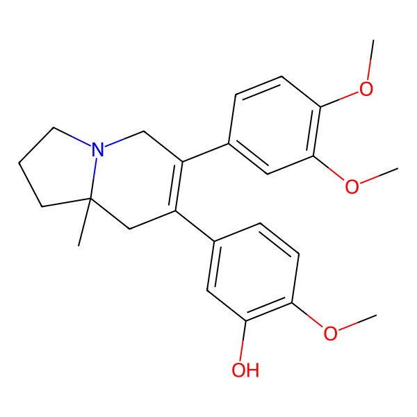 2D Structure of 5-[(8aS)-6-(3,4-dimethoxyphenyl)-8a-methyl-2,3,5,8-tetrahydro-1H-indolizin-7-yl]-2-methoxyphenol
