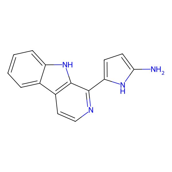 2D Structure of 5-(9H-pyrido[3,4-b]indol-1-yl)-1H-pyrrol-2-amine