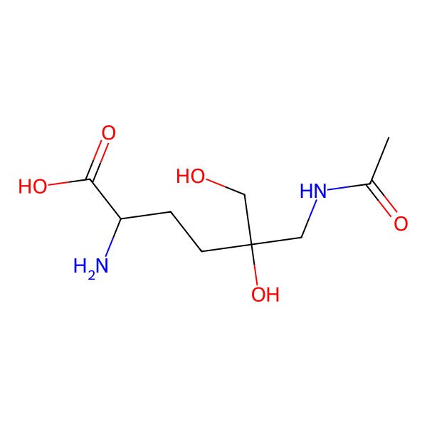 2D Structure of 5-(Acetamidomethyl)-2-amino-5,6-dihydroxyhexanoic acid