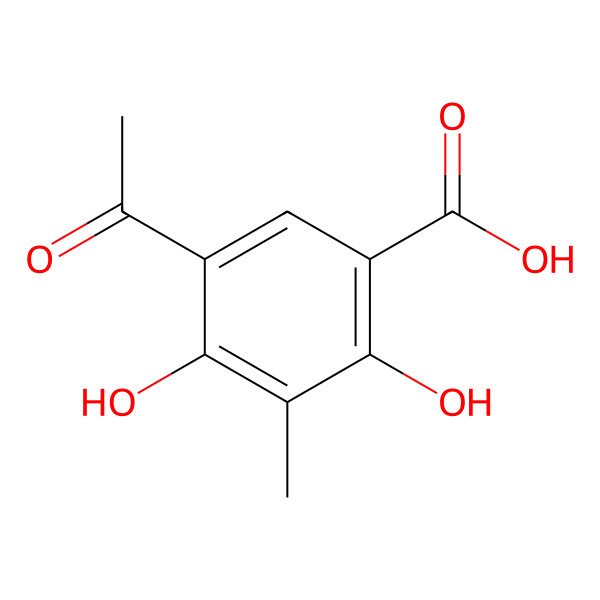 2D Structure of 5-Acetyl-2, 4-dihydroxy-3-methylbenzoic acid