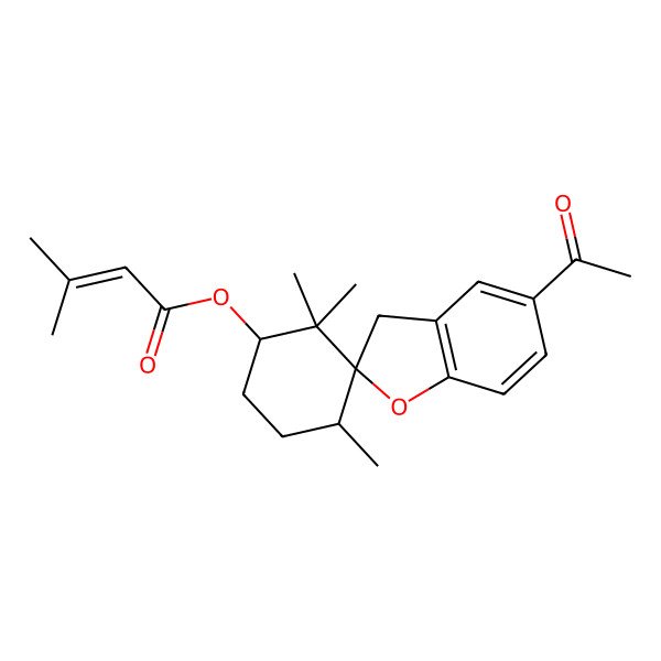 2D Structure of (5-acetyl-2',2',4'-trimethylspiro[3H-1-benzofuran-2,3'-cyclohexane]-1'-yl) 3-methylbut-2-enoate