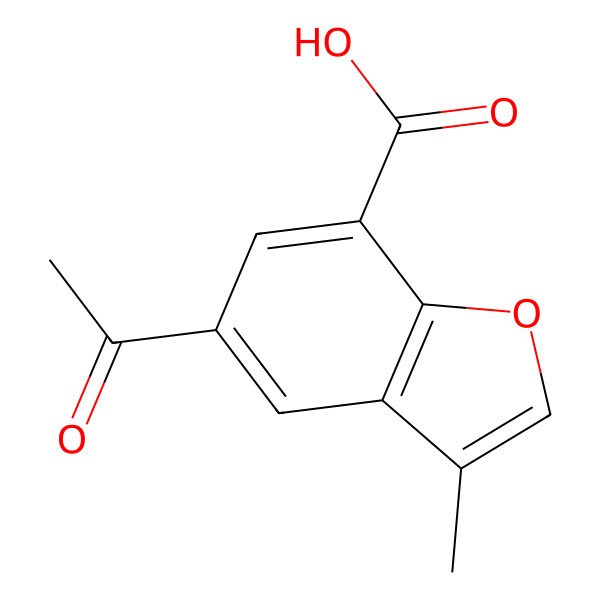 2D Structure of 5-Acetyl-3-methyl-7-carboxybenzofuran