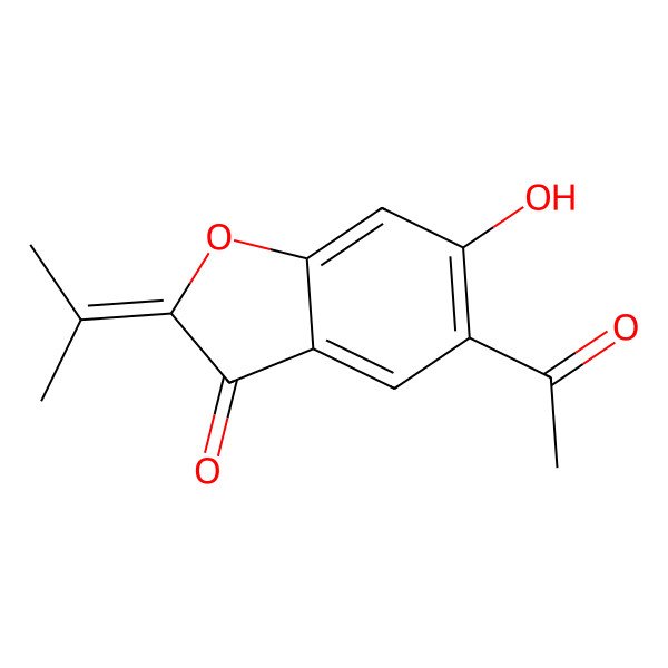 2D Structure of 5-Acetyl-6-hydroxy-2-isopropylidene-3(2h)-benzofuranone