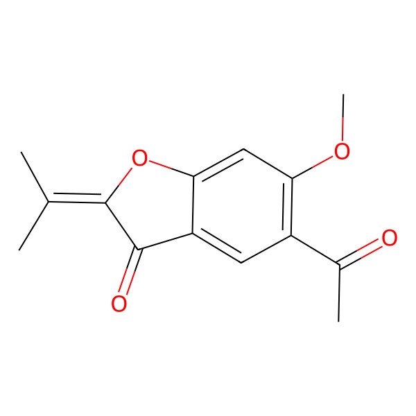 2D Structure of 5-Acetyl-6-methoxy-2-propan-2-ylidene-1-benzofuran-3-one 2D Structure of 5-Acetyl-6-methoxy-2-propan-2-ylidene-1-benzofuran-3-one