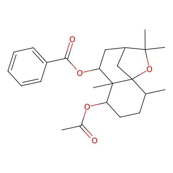 2D Structure of (5-Acetyloxy-2,6,10,10-tetramethyl-11-oxatricyclo[7.2.1.01,6]dodecan-7-yl) benzoate