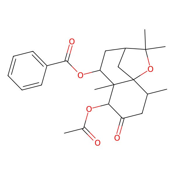 2D Structure of (5-Acetyloxy-2,6,10,10-tetramethyl-4-oxo-11-oxatricyclo[7.2.1.01,6]dodecan-7-yl) benzoate