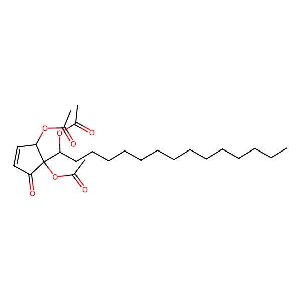 2D Structure of [5-Acetyloxy-5-(1-acetyloxypentadecyl)-4-oxocyclopent-2-en-1-yl] acetate