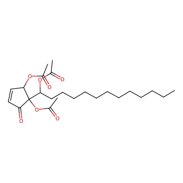 2D Structure of [5-Acetyloxy-5-(1-acetyloxytridecyl)-4-oxocyclopent-2-en-1-yl] acetate