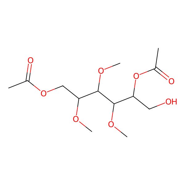 2D Structure of (5-Acetyloxy-6-hydroxy-2,3,4-trimethoxyhexyl) acetate