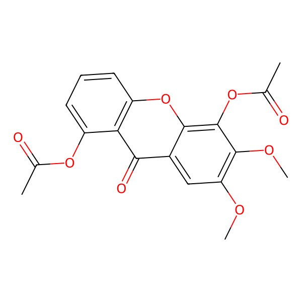 2D Structure of (5-Acetyloxy-6,7-dimethoxy-9-oxoxanthen-1-yl) acetate