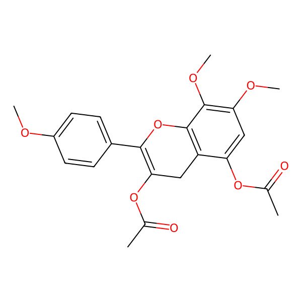 2D Structure of [5-acetyloxy-7,8-dimethoxy-2-(4-methoxyphenyl)-4H-chromen-3-yl] acetate