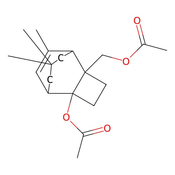 2D Structure of (5-Acetyloxy-8,8,10-trimethyl-2-tricyclo[4.3.2.02,5]undec-10-enyl)methyl acetate