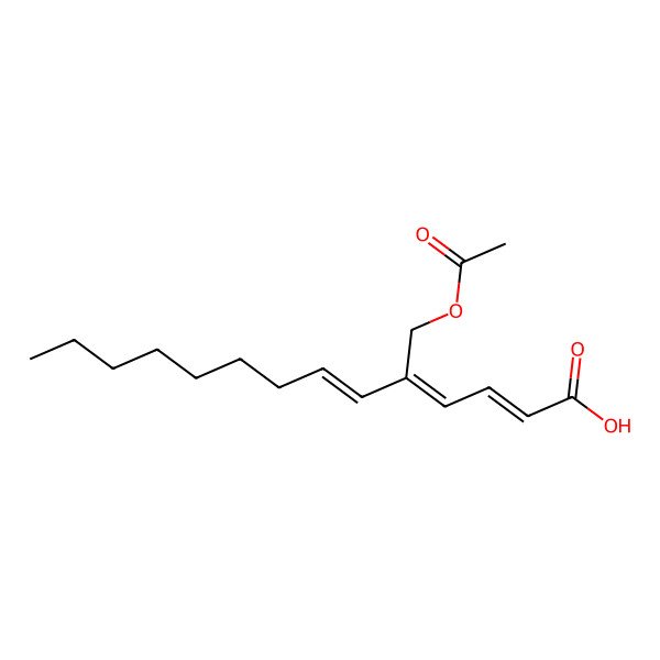 2D Structure of 5-(Acetyloxymethyl)tetradeca-2,4,6-trienoic acid