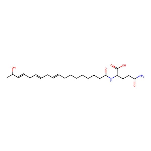 2D Structure of 5-Amino-2-(17-hydroxyoctadeca-9,12,15-trienoylamino)-5-oxopentanoic acid