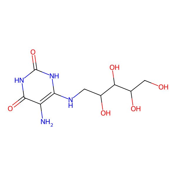 2D Structure of 5-amino-6-(D-ribitylamino)uracil
