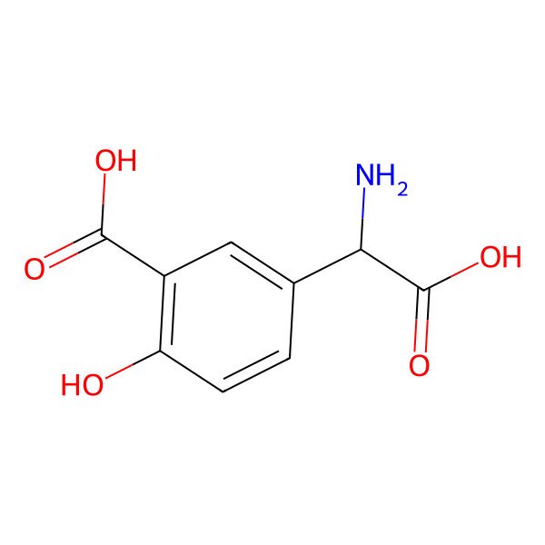 2D Structure of 5-[Amino(carboxy)methyl]-2-hydroxybenzoic acid