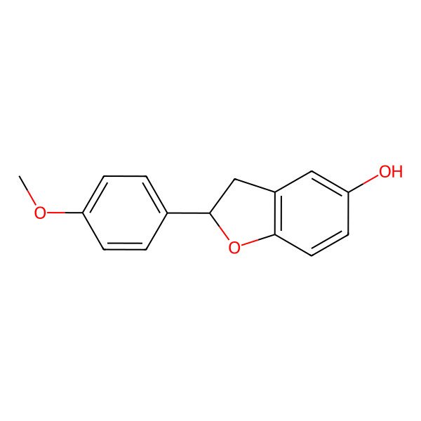 2D Structure of 5-Benzofuranol, 2,3-dihydro-2-(4-methoxyphenyl)-