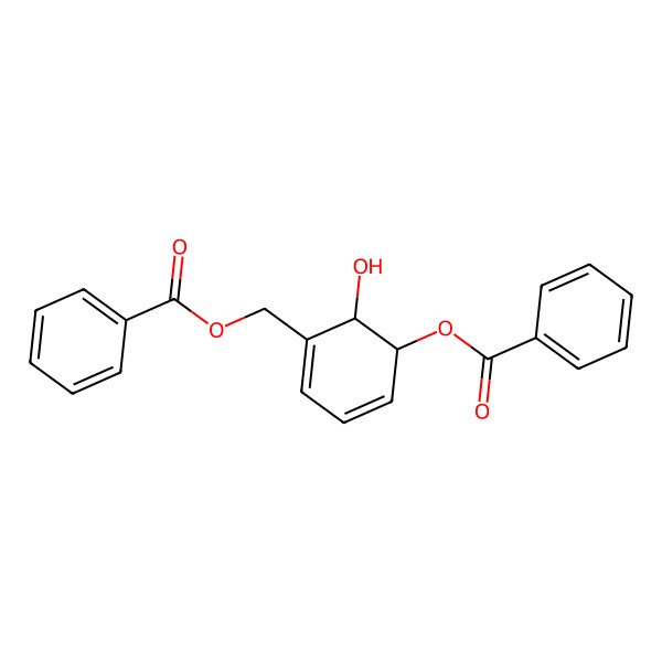 2D Structure of (5-Benzoyloxy-6-hydroxycyclohexa-1,3-dien-1-yl)methyl benzoate