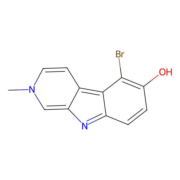 2D Structure of 5-Bromo-2-methylpyrido[3,4-b]indol-6-ol