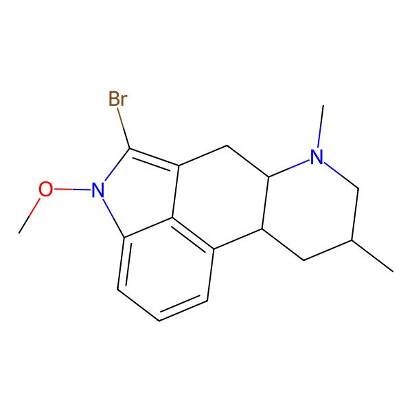 2D Structure of 5-Bromo-4-methoxy-7,9-dimethyl-6,6a,8,9,10,10a-hexahydroindolo[4,3-fg]quinoline