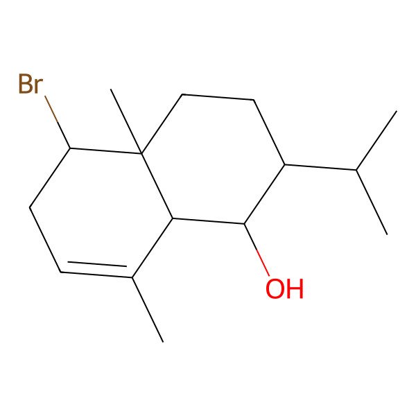 2D Structure of 5-bromo-4a,8-dimethyl-2-propan-2-yl-2,3,4,5,6,8a-hexahydro-1H-naphthalen-1-ol