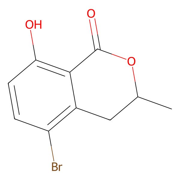 2D Structure of 5-Bromo-8-hydroxy-3-methylisochroman-1-one