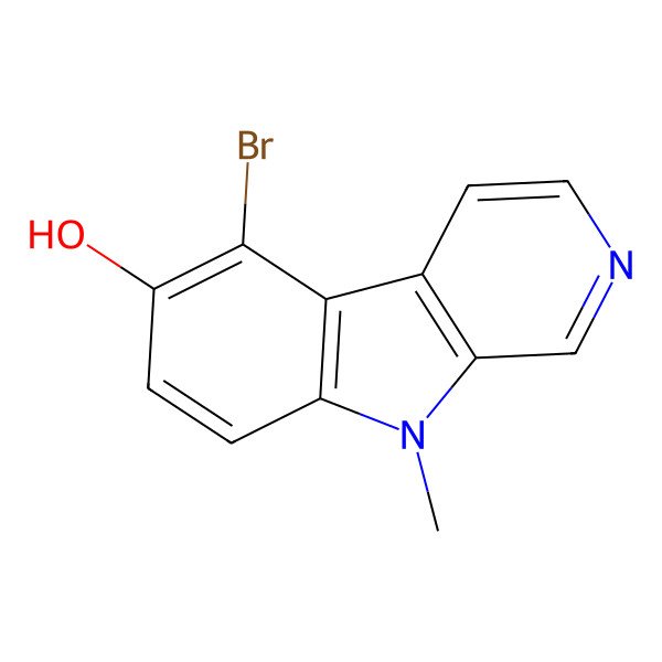 2D Structure of 5-Bromo-9-methyl-9h-b-carbolin-6-ol