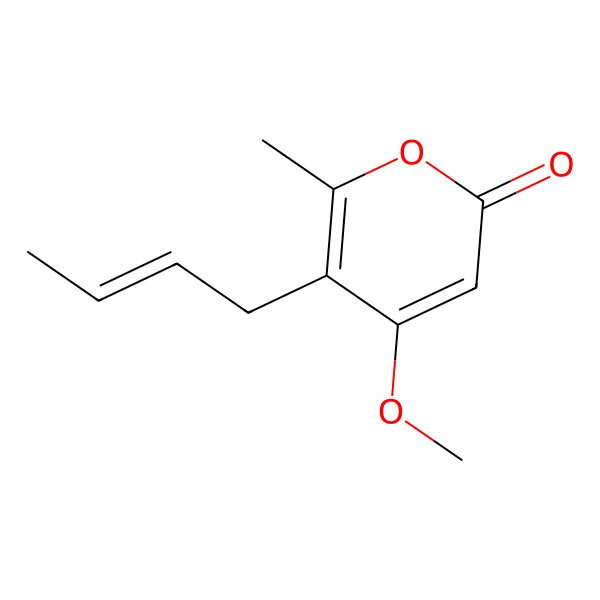 2D Structure of 5-But-2-enyl-4-methoxy-6-methylpyran-2-one