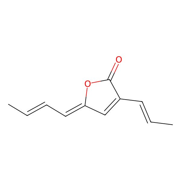2D Structure of 5-But-2-enylidene-3-prop-1-enylfuran-2-one