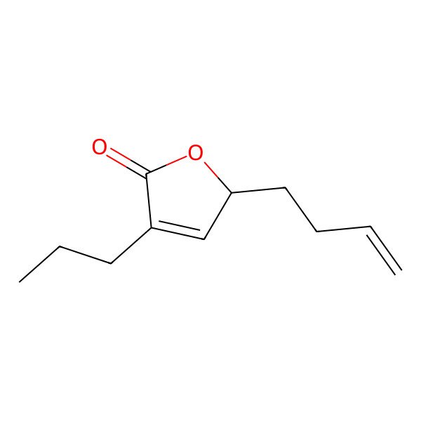 2D Structure of 5-(but-3-en-1-yl)-3-propylfuran-2(5H)-one