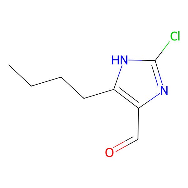 2D Structure of 5-butyl-2-chloro-1H-imidazole-4-carbaldehyde