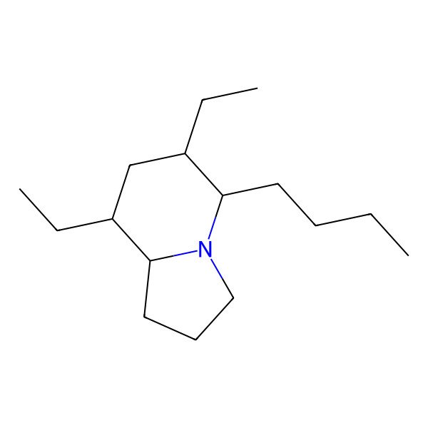2D Structure of 5-Butyl-6,8-diethyl-1,2,3,5,6,7,8,8a-octahydroindolizine