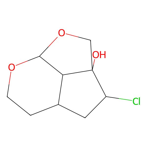 2D Structure of 5-Chloro-2,10-dioxatricyclo[5.3.1.04,11]undecan-4-ol