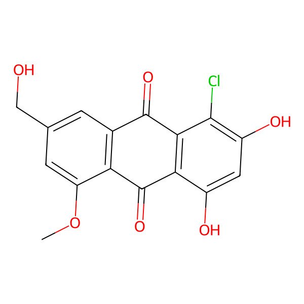 2D Structure of 5-chloro-omega-hydroxy-1-O-methylemodin