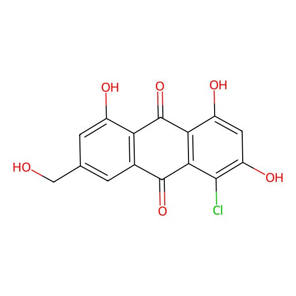 2D Structure of 5-Chloro-w-hydroxyemodin