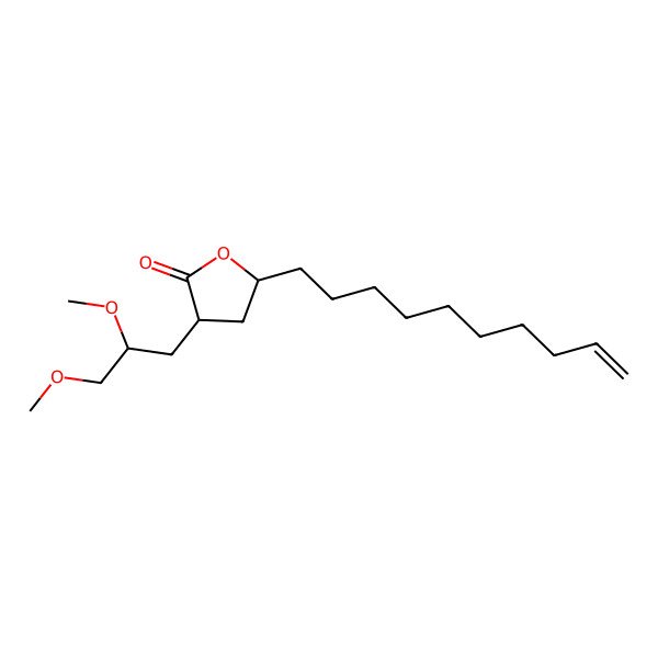 2D Structure of 5-Dec-9-enyl-3-(2,3-dimethoxypropyl)oxolan-2-one 2D Structure of 5-Dec-9-enyl-3-(2,3-dimethoxypropyl)oxolan-2-one