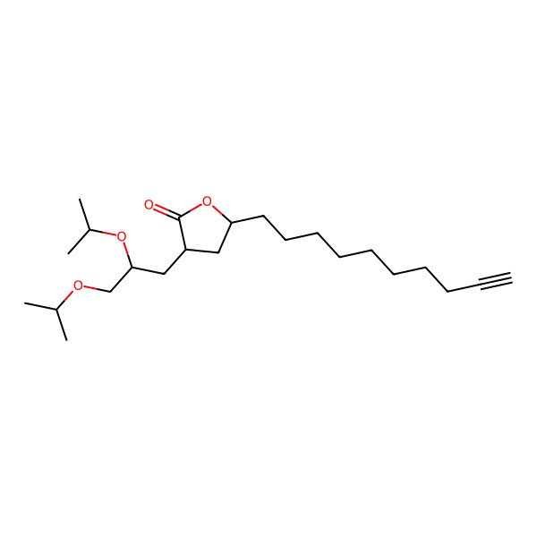 2D Structure of 5-Dec-9-ynyl-3-[2,3-di(propan-2-yloxy)propyl]oxolan-2-one